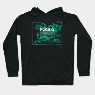 Battle not with Monsters - Nietzsche Quote Illustration Hoodie